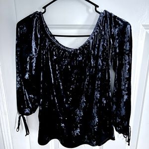 American Eagle Blue Crushed Velvet Top